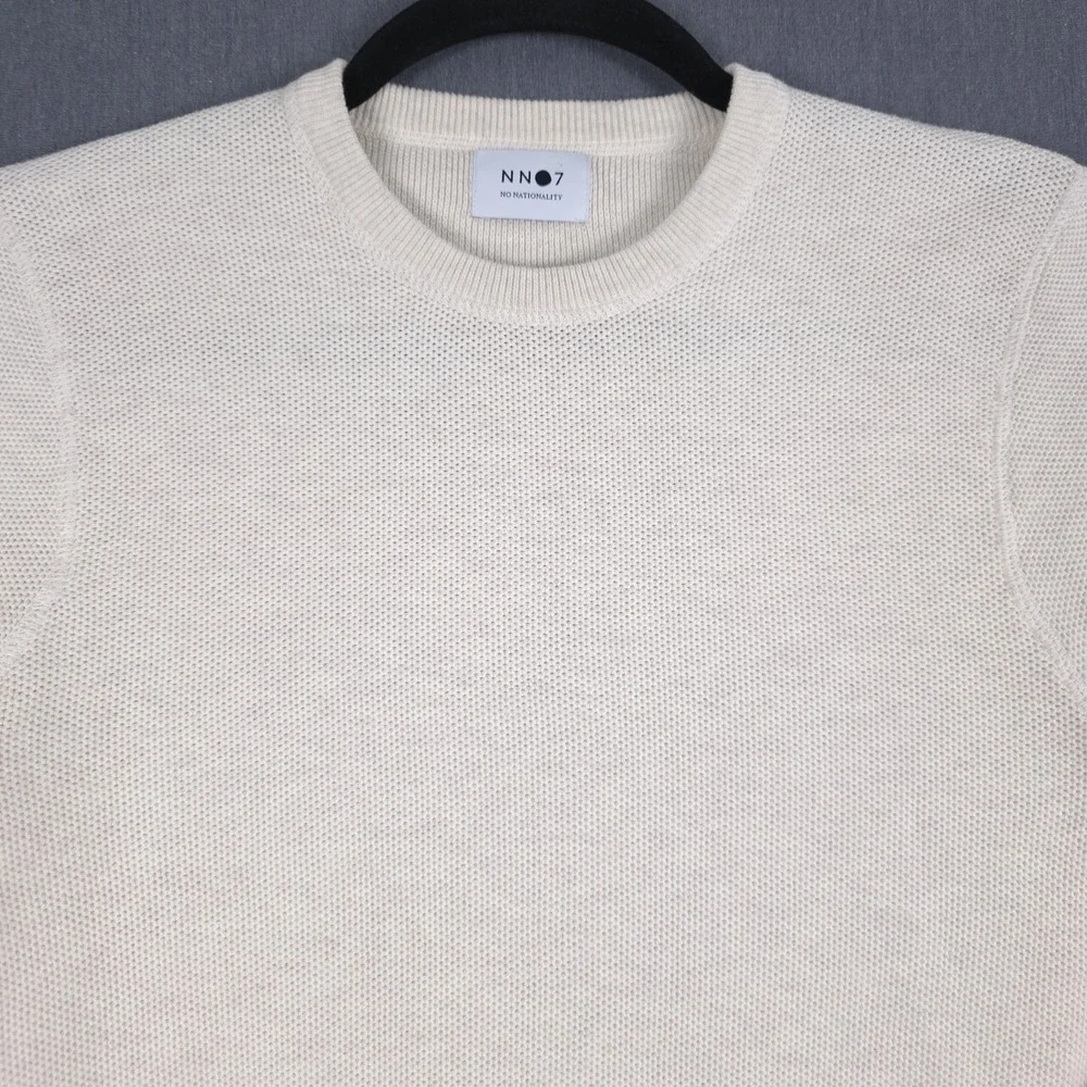 NN07 Hubert‎ Sweater Mens Medium Beige Honeycomb Weave Pullover No Nationality